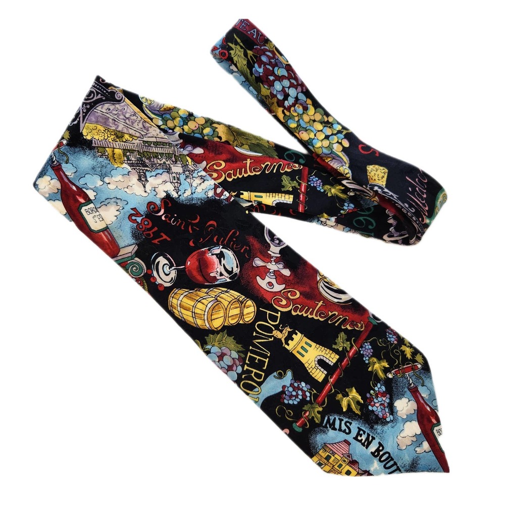 90s Nicole Miller Silk Wine Tie